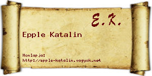 Epple Katalin névjegykártya